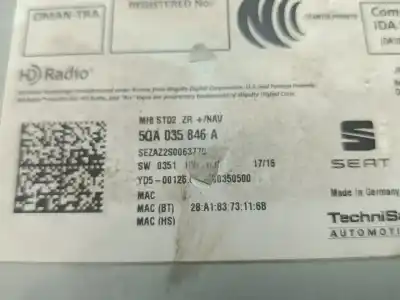 Автозапчасти б/у аудиосистема / радио cd за seat leon st (5f8) 1.6 tdi ссылки oem iam 5qa035846a Автозапчасти б/у аудиосистема / радио cd за seat leon st (5f8) 1.6 tdi ссылки oem iam 5qa035846a