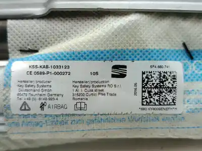 Second-hand car spare part front left curtain airbag for seat leon st (5f8) 1.6 tdi oem iam references 5f4880741   Second-hand car spare part front left curtain airbag for seat leon st (5f8) 1.6 tdi oem iam references 5f4880741