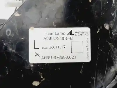 Second-hand car spare part left tailgate light for renault captur zen oem iam references 265557849r  