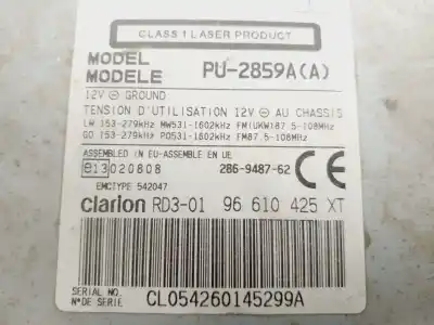 Pezzo di ricambio per auto di seconda mano impianto audio / radio cd per citroen berlingo 1.9 d multispace riferimenti oem iam 96610425xt  