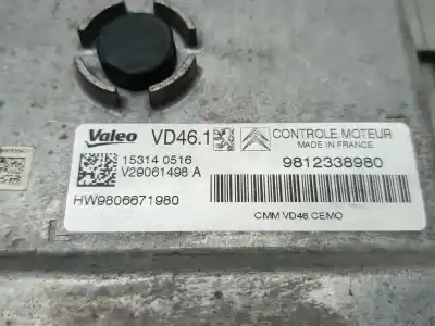 Автозапчастина б/у ебу контролер двигуна для citroen c4 cactus van (0b_, 0p_) puretech 110 посилання на oem iam 9812338980  