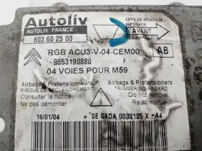 Pezzo di ricambio per auto di seconda mano Centralina Airbag per CITROEN BERLINGO 2.0 HDi 800 Furg. Riferimenti OEM IAM 9653190880  