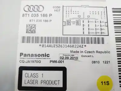 Second-hand car spare part audio system / radio cd for audi a4 b8 (8k2) 2.0 tdi oem iam references 8t1035186p  
