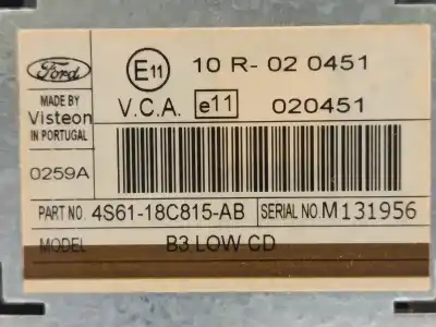 Автозапчастина б/у аудіо система / радіо cd для ford fusion (cbk) trend посилання на oem iam 4s6118c815ab   Автозапчастина б/у аудіо система / радіо cd для ford fusion (cbk) trend посилання на oem iam 4s6118c815ab