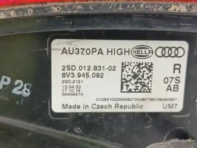 Peça sobressalente para automóvel em segunda mão farolim traseiro direito por audi a3 (8vk) s line edition referências oem iam 8v3945092
