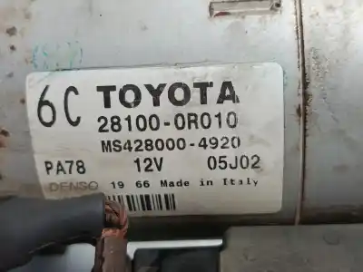 Second-hand car spare part starter motor for toyota auris luna oem iam references 281000r010