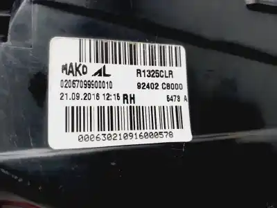 Second-hand car spare part Right Tailgate Light for HYUNDAI I20 II (GB, IB) 1.1 CRDI OEM IAM references 92402C8000  