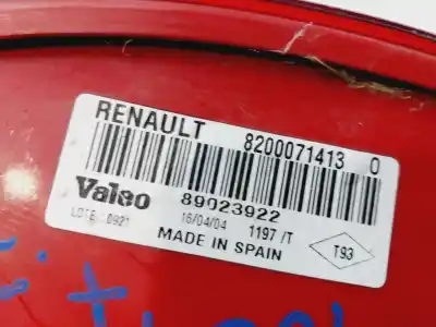 Second-hand car spare part left tailgate light for renault clio ii fase ii (b/cb0) confort expression oem iam references 8200071413  