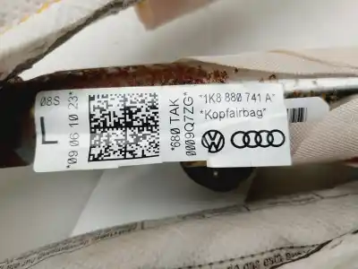 Peça sobressalente para automóvel em segunda mão airbag de cortina dianteiro esquerdo por volkswagen scirocco (137) 2.0 tdi (125kw) referências oem iam 1k8880741a