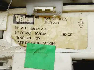 Second-hand car spare part heating / air conditioning control panel for renault megane i scenic (ja0) 1.6 16v kaleido 107 cv / 79 kw oem iam references 663212p  