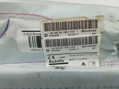Peça sobressalente para automóvel em segunda mão airbag de cortina dianteiro direito por peugeot 2008 (--.2013->) style referências oem iam 9804092280