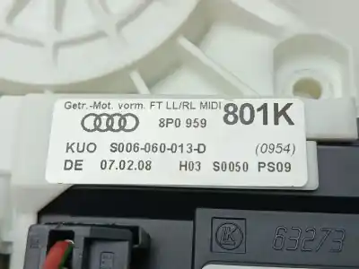 Автозапчастина б/у двигатель переднього ліва вікна для audi a3 (8p) 2.0 tdi ambition (103kw) посилання на oem iam 8p0959801k  