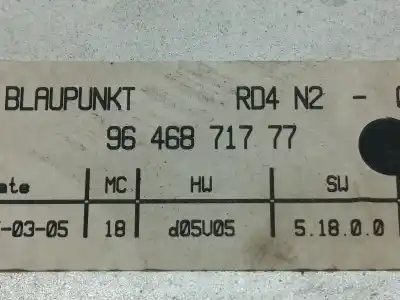 Peça sobressalente para automóvel em segunda mão sistema de áudio / rádio cd por peugeot 407 st confort referências oem iam 9646871777