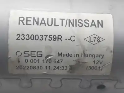 Peça sobressalente para automóvel em segunda mão motor de arranque por renault kangoo iii authentic 74 cv / 55 kw referências oem iam 233003759r  