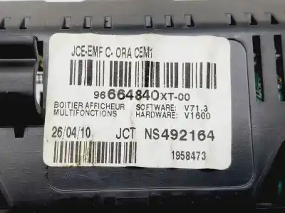 Second-hand car spare part multifunction display for citroen c3 sx oem iam references 96664840xt  