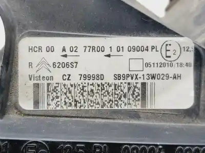 Second-hand car spare part right headlight for citroen c3 sx oem iam references 9673814380  