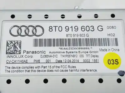 Peça sobressalente para automóvel em segunda mão display gps / multimídia por audi a4 berlina (b8) basis referências oem iam 8t0919603g
