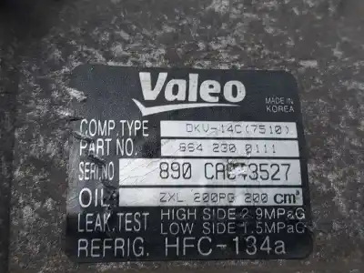 Second-hand car spare part air conditioning compressor for ssangyong actyon 200 xdi oem iam references 6642300111  