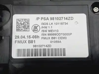 Pièce détachée automobile d'occasion commande de climatisation / chauffage pour ds 5 design 181 cv / 133 kw références oem iam 98102714zd  