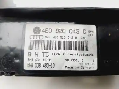Second-hand car spare part climate control for audi a8 (4e2) 4.2 quattro oem iam references 4e0820043c  