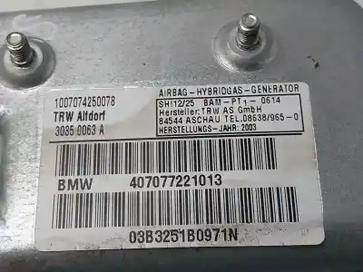 İkinci el araba yedek parçası sol hava yastigi için bmw serie 7 (e65/e66) 730d oem iam referansları 407077221013