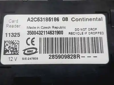 Second-hand car spare part start card / key reader for renault fluence dynamique oem iam references 285909828r  