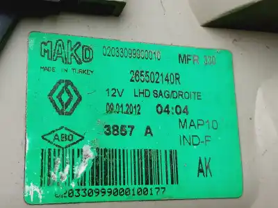 Peça sobressalente para automóvel em segunda mão farolim traseiro direito por renault fluence dynamique referências oem iam 265502140r  