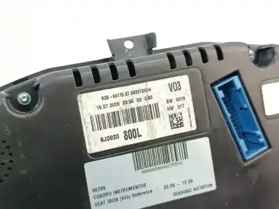 Peça sobressalente para automóvel em segunda mão quadrante por seat ibiza (6j5) reference referências oem iam 6j0920800l  