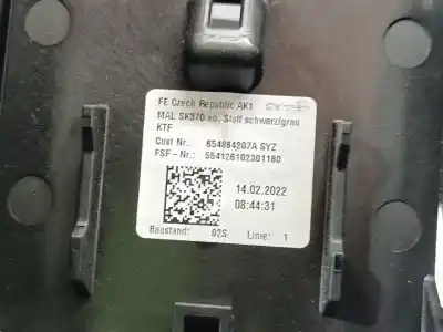 Автозапчастина б/у центральний подлокник для skoda scala (nw) active посилання на oem iam 654864207a  