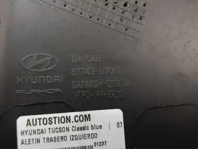 Second-hand car spare part rear left winglet for hyundai tucson (tl, tle) 1.6 gdi oem iam references 87743d7000  