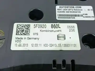 Second-hand car spare part dashboard for seat leon (5f1) 1.6 tdi oem iam references 5f0920860l  