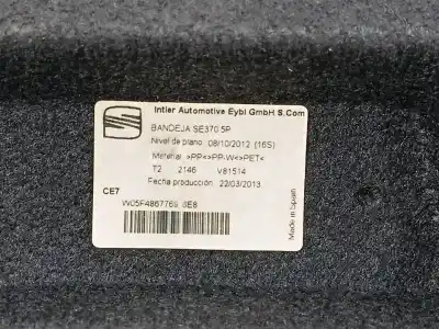 Second-hand car spare part parcel shelf for seat leon (5f1) 1.6 tdi oem iam references w05f4867769