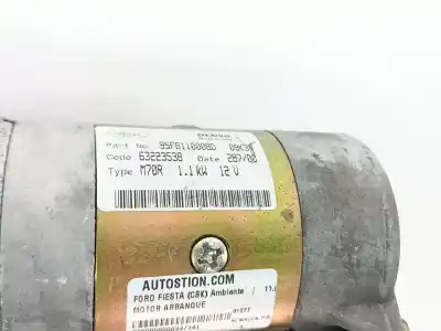 Second-hand car spare part starter motor for ford fiesta cbk ambiente oem iam references 95fb11000bd  