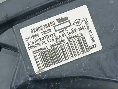 Second-hand car spare part left headlight for renault kangoo (f/kc0) authentique oem iam references 8200236590  