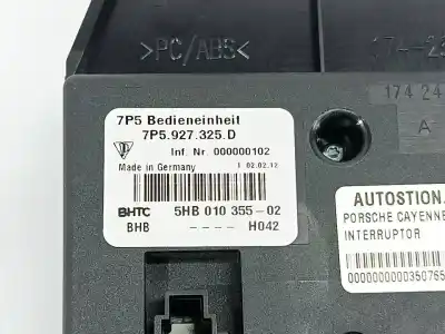 Second-hand car spare part switch for porsche cayenne typ 92aa s oem iam references 7p5927325d  