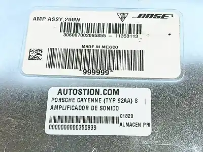 Peça sobressalente para automóvel em segunda mão amplificador de som por porsche cayenne typ 92aa s referências oem iam 3060070020  