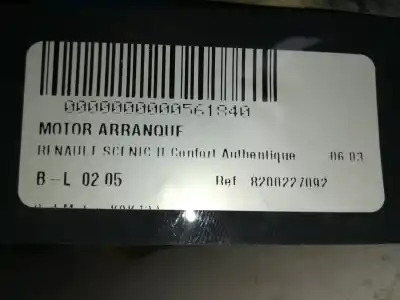 Pezzo di ricambio per auto di seconda mano motorino di avviamento per renault scénic ii (jm0/1_) 1.5 dci (jm0f) riferimenti oem iam 8200227092   Pezzo di ricambio per auto di seconda mano motorino di avviamento per renault scénic ii (jm0/1_) 1.5 dci (jm0f) riferimenti oem iam 8200227092