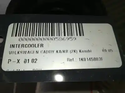 Second-hand car spare part intercooler for volkswagen caddy ka/kb (2k) 1.9 tdi (bsu) oem iam references 1k0145803f  