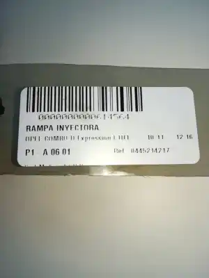 Автозапчастина б/у рампа инжектора для opel combo d a13fd посилання на oem iam 0445214217  