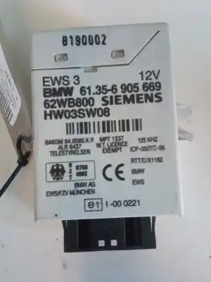 Recambio de automóvil de segunda mano de CENTRALITA INMOVILIZADOR para BMW SERIE 3 BERLINA (E46)  referencias OEM IAM 61356905  