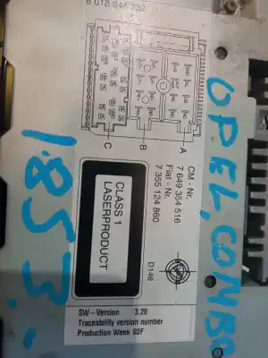 Автозапчастина б/у аудіо система / радіо cd для opel combo d a13fd посилання на oem iam 7649354516  