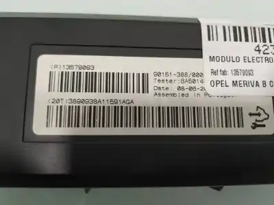 Second-hand car spare part electronic module for opel meriva b cosmo oem iam references 13579093  