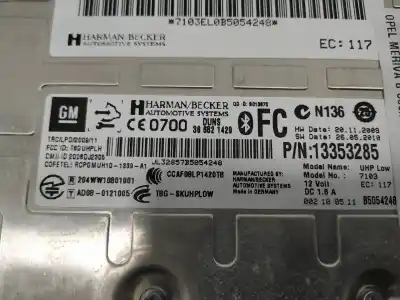 Second-hand car spare part electronic module for opel meriva b cosmo oem iam references 13353285  