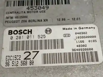 Автозапчасти б/у блок управления двигателем за peugeot 206 fastback (2a/c) 2.0 hdi 90 ссылки oem iam 9651256880  