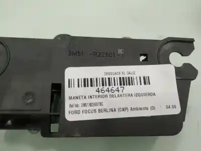 Peça sobressalente para automóvel em segunda mão puxador interior dianteiro esquerdo por ford focus berlina (cak) ambiente referências oem iam 3m51r22601bc