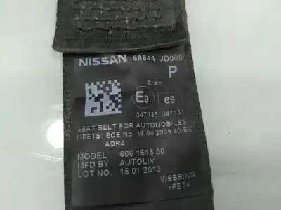 Peça sobressalente para automóvel em segunda mão cinto de segurança traseiro direito por nissan qashqai (j10) 360 referências oem iam 88844jd000