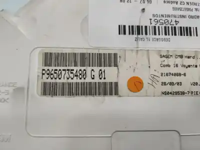 Peça sobressalente para automóvel em segunda mão quadrante por citroen c2 audace referências oem iam p9650735480g  