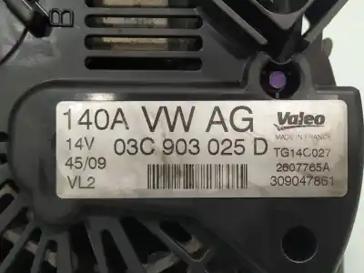 Peça sobressalente para automóvel em segunda mão alternador por seat leon (1p1) 1.4 tsi referências oem iam 03c903025d