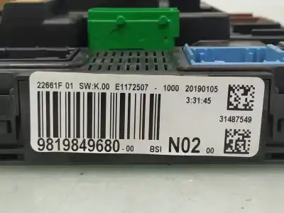 Second-hand car spare part fuse box unit for citroen celysée exclusive oem iam references 9819849680  