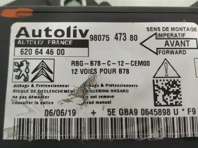 Peça sobressalente para automóvel em segunda mão centralina de airbag por citroen c4 picasso rip curl referências oem iam 9807547380  